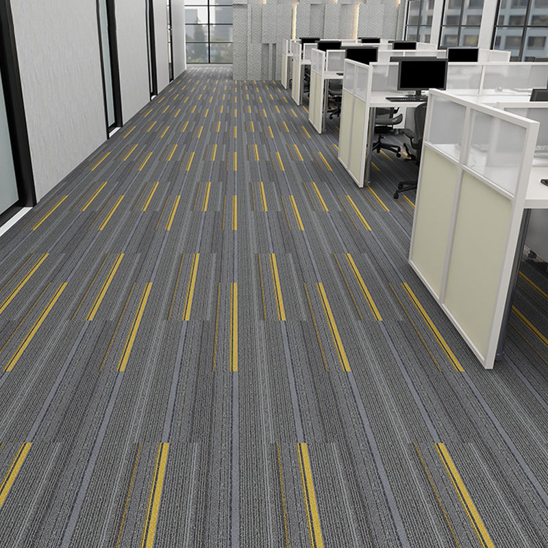 Modern Carpet Floor Tile Level Loop Self Adhesive Stain Resistant Carpet Tiles Light Grey-Yellow 40-Piece Set Clearhalo 'Carpet Tiles & Carpet Squares' 'carpet_tiles_carpet_squares' 'Flooring 'Home Improvement' 'home_improvement' 'home_improvement_carpet_tiles_carpet_squares' Walls and Ceiling' 7110377