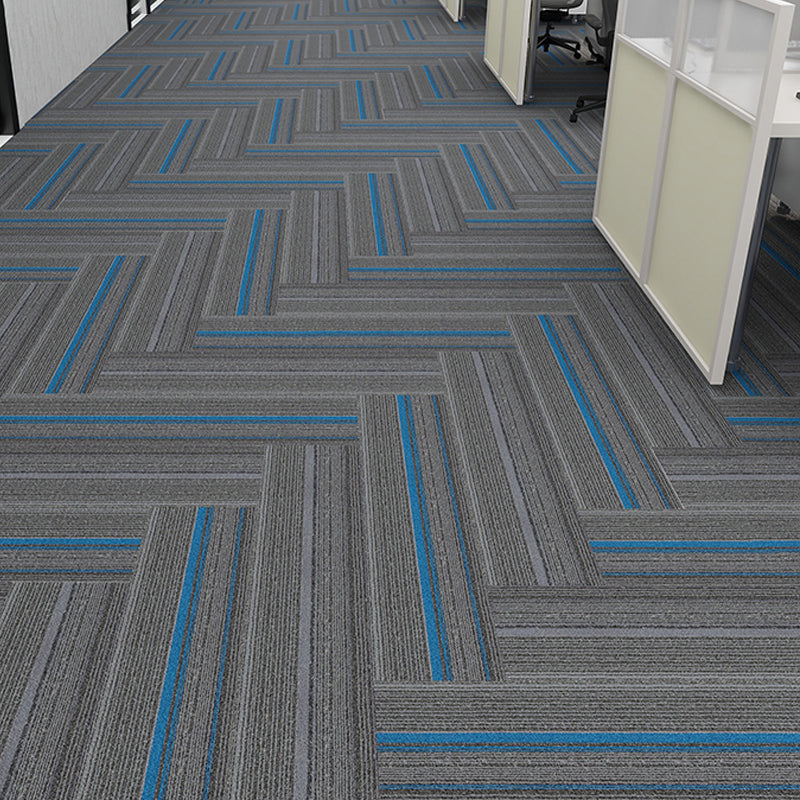 Modern Carpet Floor Tile Level Loop Self Adhesive Stain Resistant Carpet Tiles Gray Blue 40-Piece Set Clearhalo 'Carpet Tiles & Carpet Squares' 'carpet_tiles_carpet_squares' 'Flooring 'Home Improvement' 'home_improvement' 'home_improvement_carpet_tiles_carpet_squares' Walls and Ceiling' 7110382