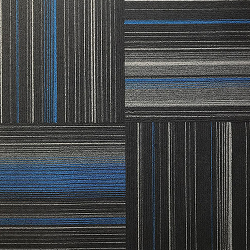 Modern Carpet Floor Tile Self Adhesive Level Loop Fade Resistant Carpet Tiles Black-Blue Asphalt Clearhalo 'Carpet Tiles & Carpet Squares' 'carpet_tiles_carpet_squares' 'Flooring 'Home Improvement' 'home_improvement' 'home_improvement_carpet_tiles_carpet_squares' Walls and Ceiling' 7110495