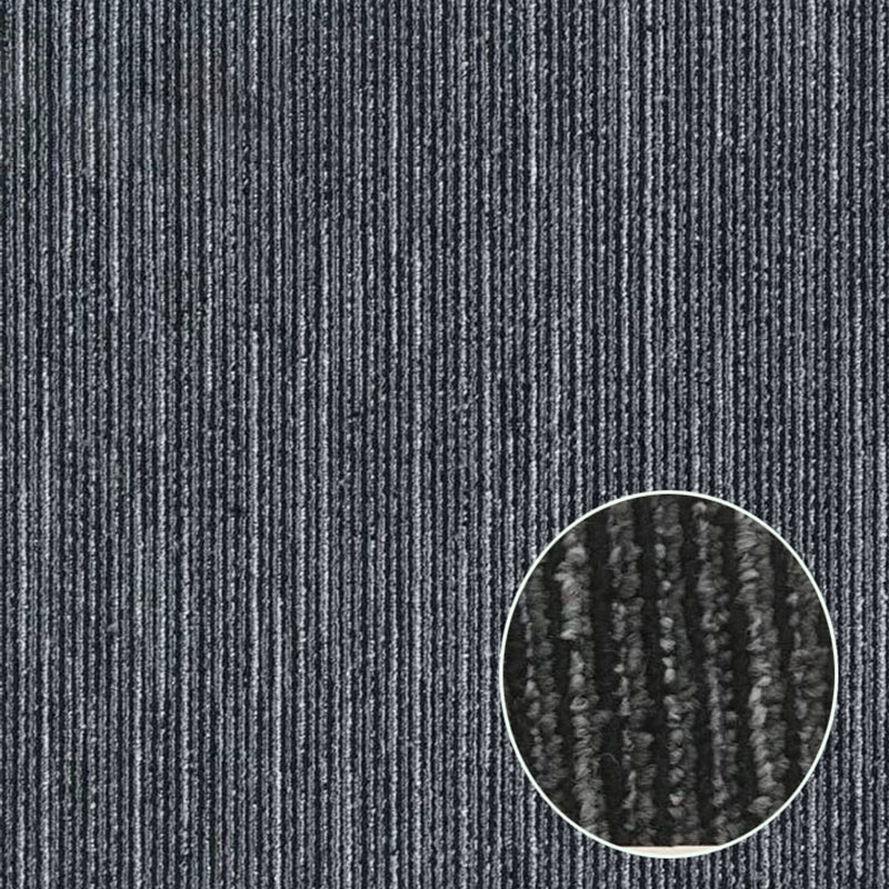 Modern Carpet Floor Tile Self Adhesive Level Loop Fade Resistant Carpet Tiles Dark Gray-Black Asphalt Clearhalo 'Carpet Tiles & Carpet Squares' 'carpet_tiles_carpet_squares' 'Flooring 'Home Improvement' 'home_improvement' 'home_improvement_carpet_tiles_carpet_squares' Walls and Ceiling' 7110500