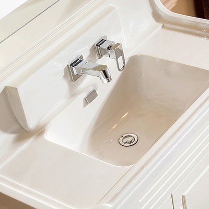 Wall Mounted Faucet Brass Lever Handle Bathroom Faucet Handhold Head Light Gray Clearhalo 'Bathroom Remodel & Bathroom Fixtures' 'Bathroom Sink Faucets' 'Bathroom Sinks & Faucet Components' 'bathroom_sink_faucets' 'Home Improvement' 'home_improvement' 'home_improvement_bathroom_sink_faucets' 7110585