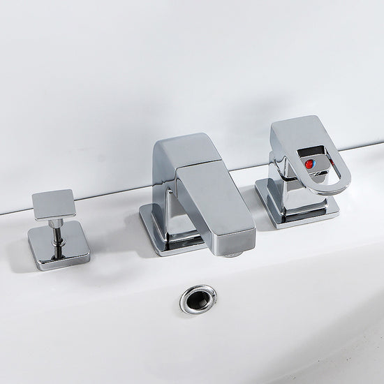 Wall Mounted Faucet Brass Lever Handle Bathroom Faucet Handhold Head ...