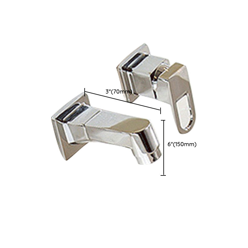 Wall Mounted Faucet Brass Lever Handle Bathroom Faucet Handhold Head Clearhalo 'Bathroom Remodel & Bathroom Fixtures' 'Bathroom Sink Faucets' 'Bathroom Sinks & Faucet Components' 'bathroom_sink_faucets' 'Home Improvement' 'home_improvement' 'home_improvement_bathroom_sink_faucets' 7110597