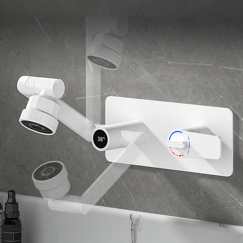 Bathroom Faucet Wall-mounted Lever Handle Multi-function Faucet Clearhalo 'Bathroom Remodel & Bathroom Fixtures' 'Bathroom Sink Faucets' 'Bathroom Sinks & Faucet Components' 'bathroom_sink_faucets' 'Home Improvement' 'home_improvement' 'home_improvement_bathroom_sink_faucets' 7110640