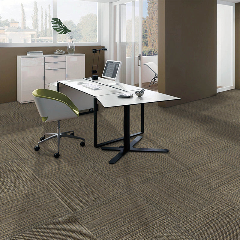 Self Adhesive Carpet Tiles Non-Skid Carpet Tiles for Living Room and Bedroom Dark Khaki Asphalt Clearhalo 'Carpet Tiles & Carpet Squares' 'carpet_tiles_carpet_squares' 'Flooring 'Home Improvement' 'home_improvement' 'home_improvement_carpet_tiles_carpet_squares' Walls and Ceiling' 7110670