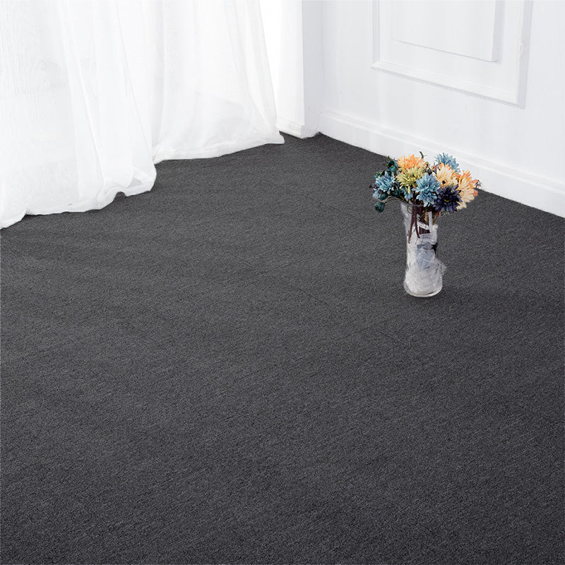 Self Adhesive Carpet Tiles Non-Skid Carpet Tiles for Living Room and Bedroom Black Clearhalo 'Carpet Tiles & Carpet Squares' 'carpet_tiles_carpet_squares' 'Flooring 'Home Improvement' 'home_improvement' 'home_improvement_carpet_tiles_carpet_squares' Walls and Ceiling' 7110687