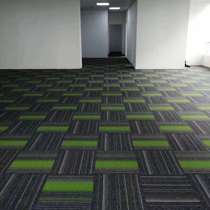 Self Adhesive Carpet Tiles Non-Skid Carpet Tiles for Living Room and Bedroom Green-Black Asphalt Clearhalo 'Carpet Tiles & Carpet Squares' 'carpet_tiles_carpet_squares' 'Flooring 'Home Improvement' 'home_improvement' 'home_improvement_carpet_tiles_carpet_squares' Walls and Ceiling' 7110691
