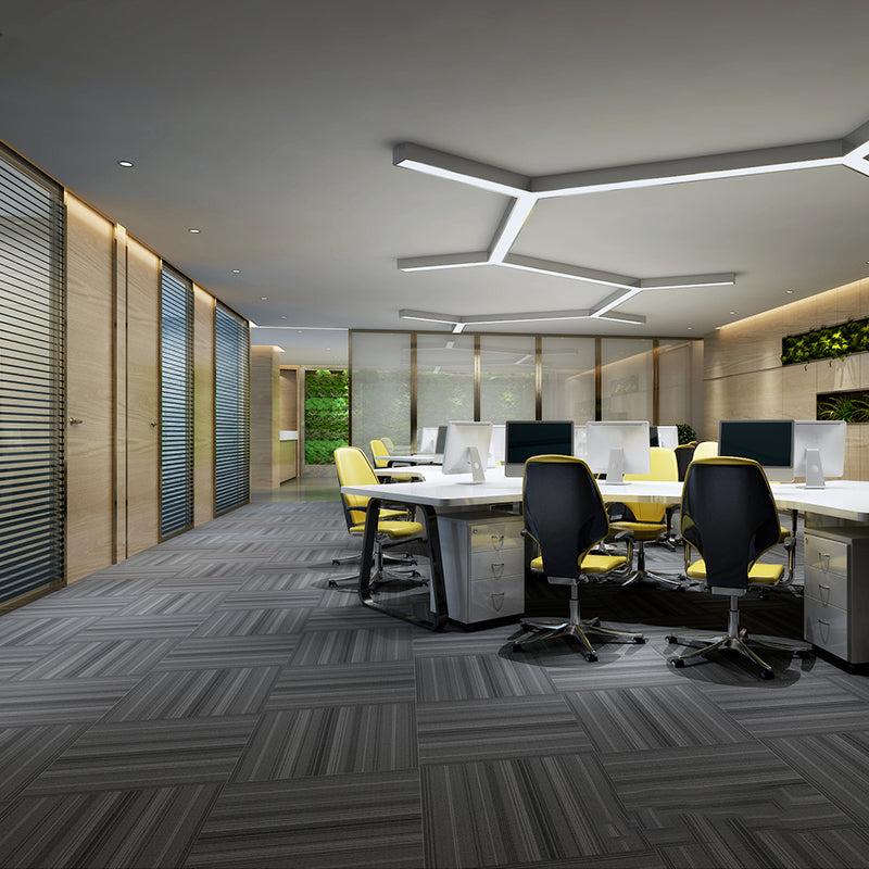 Self Adhesive Carpet Tiles Non-Skid Carpet Tiles for Living Room and Bedroom Light Gray-Black Vinyl Clearhalo 'Carpet Tiles & Carpet Squares' 'carpet_tiles_carpet_squares' 'Flooring 'Home Improvement' 'home_improvement' 'home_improvement_carpet_tiles_carpet_squares' Walls and Ceiling' 7110705