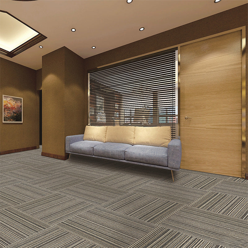 Self Adhesive Carpet Tiles Non-Skid Carpet Tiles for Living Room and Bedroom Brown-Khaki Vinyl Clearhalo 'Carpet Tiles & Carpet Squares' 'carpet_tiles_carpet_squares' 'Flooring 'Home Improvement' 'home_improvement' 'home_improvement_carpet_tiles_carpet_squares' Walls and Ceiling' 7110709