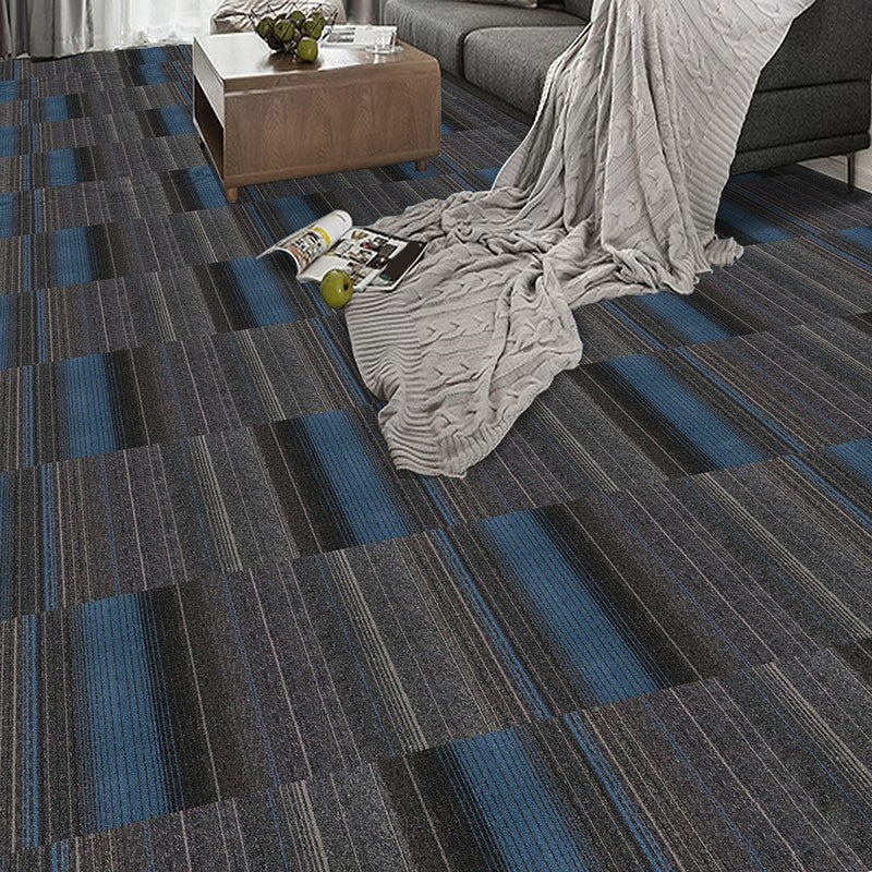 Self Adhesive Carpet Tiles Non-Skid Carpet Tiles for Living Room and Bedroom Black Blue Grey Asphalt Clearhalo 'Carpet Tiles & Carpet Squares' 'carpet_tiles_carpet_squares' 'Flooring 'Home Improvement' 'home_improvement' 'home_improvement_carpet_tiles_carpet_squares' Walls and Ceiling' 7110711