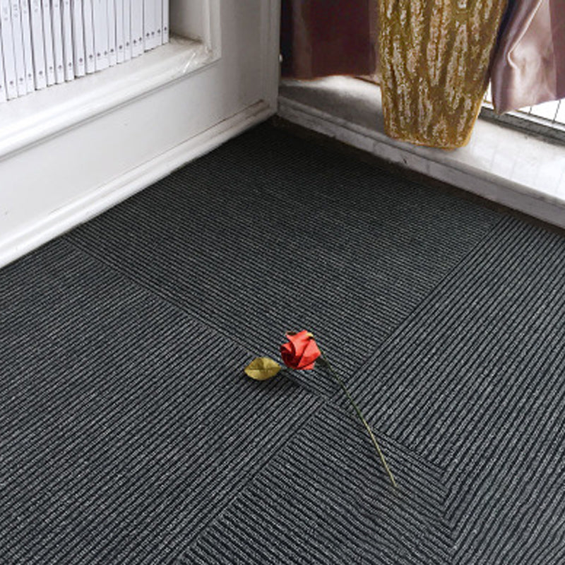 Self Adhesive Carpet Tiles Non-Skid Carpet Tiles for Living Room and Bedroom Matte Black Asphalt Clearhalo 'Carpet Tiles & Carpet Squares' 'carpet_tiles_carpet_squares' 'Flooring 'Home Improvement' 'home_improvement' 'home_improvement_carpet_tiles_carpet_squares' Walls and Ceiling' 7110715