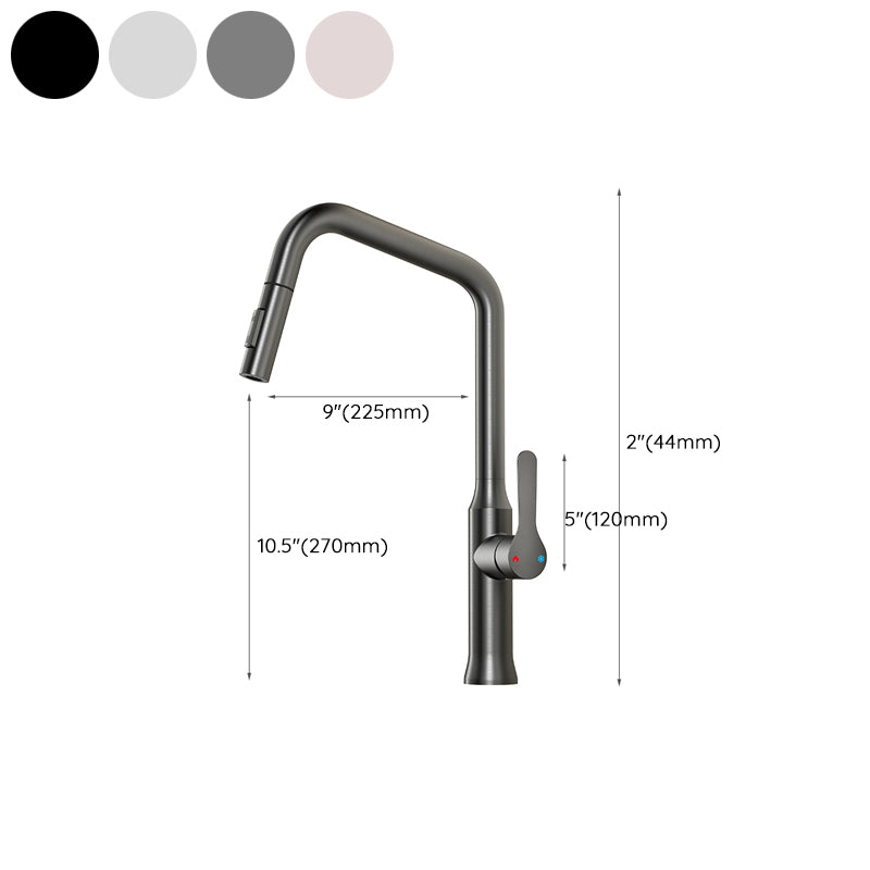 Swivel Spout Kitchen Sink Faucet 304 Stainless Steel with Pull Out Sprayer Clearhalo 'Home Improvement' 'home_improvement' 'home_improvement_kitchen_faucets' 'Kitchen Faucets' 'Kitchen Remodel & Kitchen Fixtures' 'Kitchen Sinks & Faucet Components' 'kitchen_faucets' 7110845