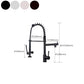Modern Farmhouse Spring Spout Kitchen Sink Faucet Gooseneck with Pull Down Sprayer Clearhalo 'Home Improvement' 'home_improvement' 'home_improvement_kitchen_faucets' 'Kitchen Faucets' 'Kitchen Remodel & Kitchen Fixtures' 'Kitchen Sinks & Faucet Components' 'kitchen_faucets' 7110877