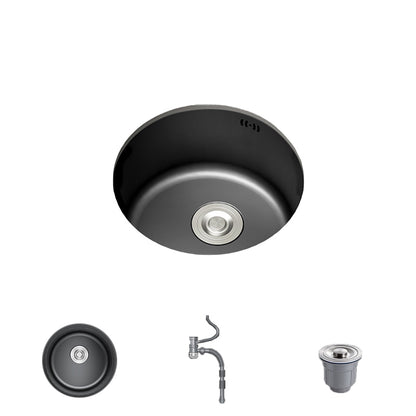 Single Bowl Stainless Steel Sink in black with Strainer Undermount Kitchen Sink Sink Only None Clearhalo 'Home Improvement' 'home_improvement' 'home_improvement_kitchen_sinks' 'Kitchen Remodel & Kitchen Fixtures' 'Kitchen Sinks & Faucet Components' 'Kitchen Sinks' 'kitchen_sinks' 7110921