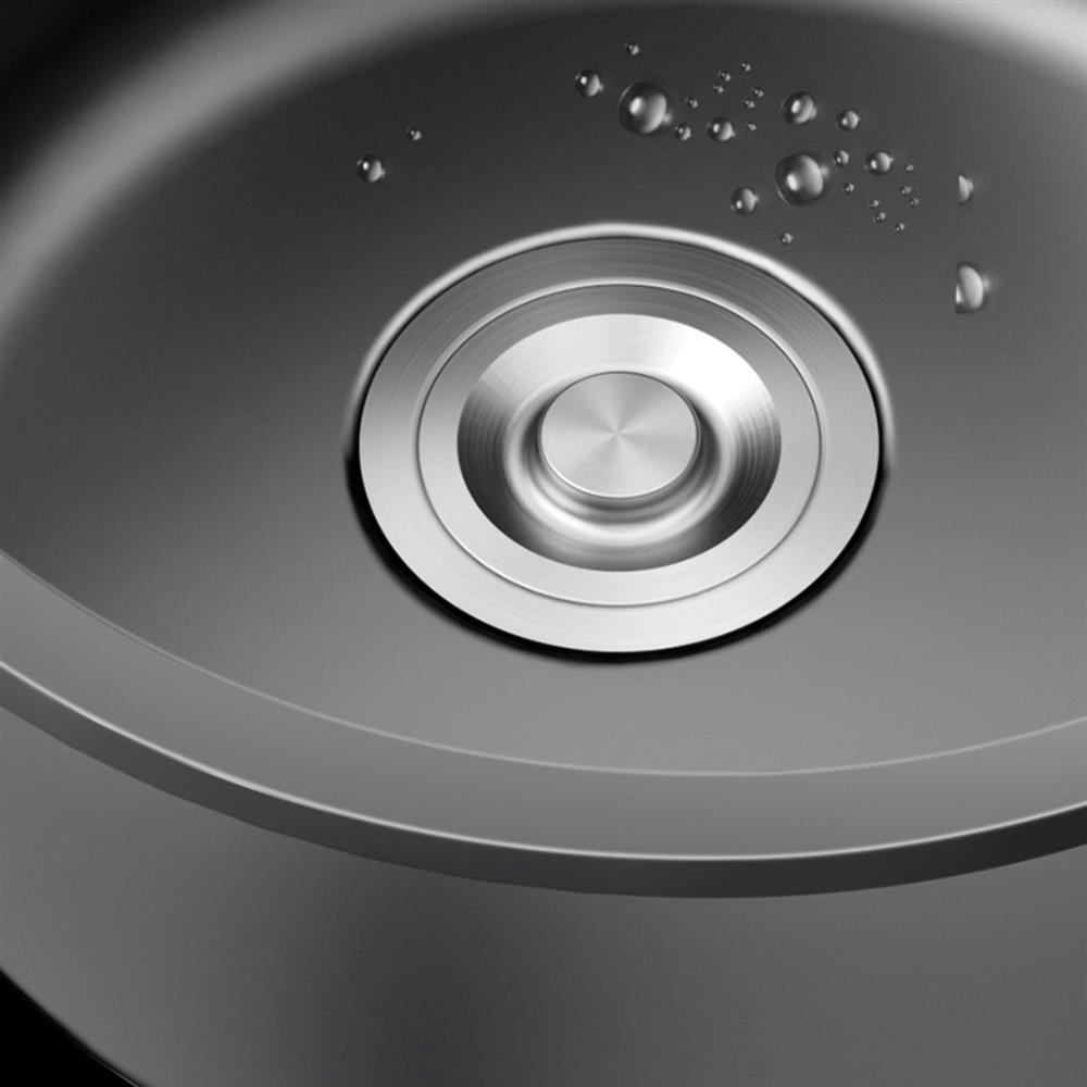 Single Bowl Stainless Steel Sink in black with Strainer Undermount Kitchen Sink Clearhalo 'Home Improvement' 'home_improvement' 'home_improvement_kitchen_sinks' 'Kitchen Remodel & Kitchen Fixtures' 'Kitchen Sinks & Faucet Components' 'Kitchen Sinks' 'kitchen_sinks' 7110926