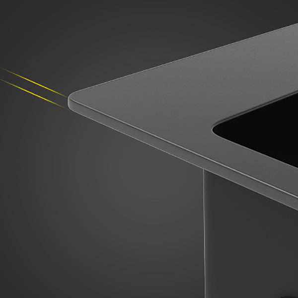 Kitchen Sink Ceramic Rectangular Faucet Pull-out Black Kitchen Sink Clearhalo 'Home Improvement' 'home_improvement' 'home_improvement_kitchen_sinks' 'Kitchen Remodel & Kitchen Fixtures' 'Kitchen Sinks & Faucet Components' 'Kitchen Sinks' 'kitchen_sinks' 7110945