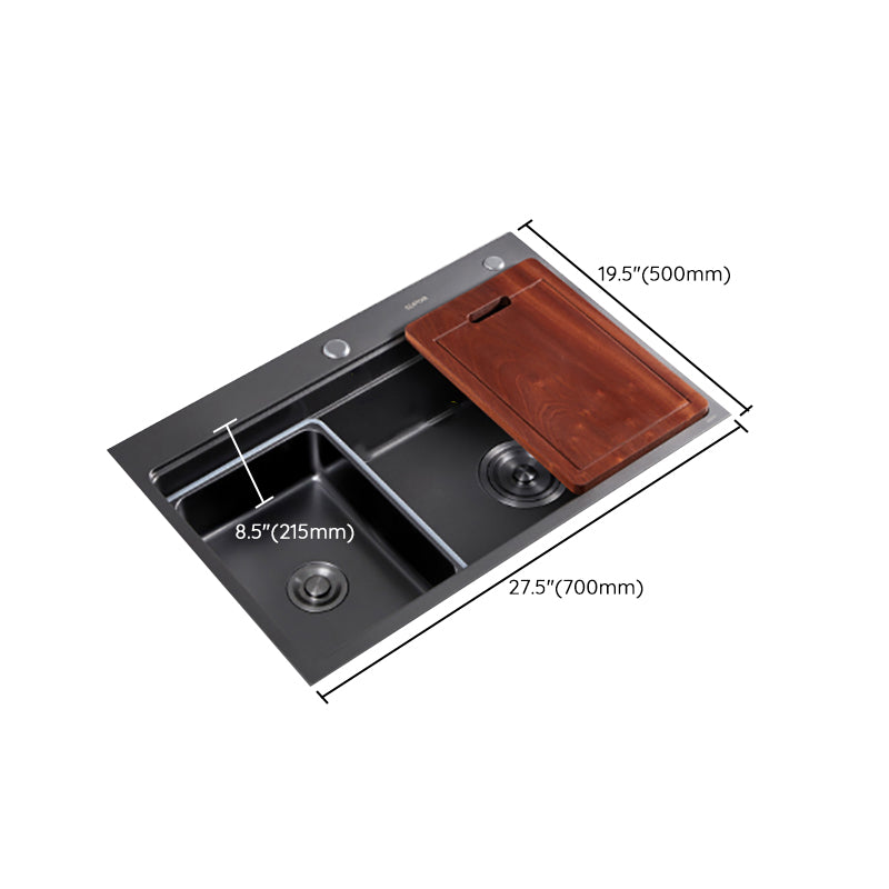 Kitchen Sink Ceramic Rectangular Faucet Pull-out Black Kitchen Sink Clearhalo 'Home Improvement' 'home_improvement' 'home_improvement_kitchen_sinks' 'Kitchen Remodel & Kitchen Fixtures' 'Kitchen Sinks & Faucet Components' 'Kitchen Sinks' 'kitchen_sinks' 7110947