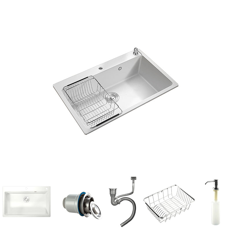 Kitchen Sink Ceramic Rectangular Anti-spill Pull-out Faucet Sink Sink Only None Clearhalo 'Home Improvement' 'home_improvement' 'home_improvement_kitchen_sinks' 'Kitchen Remodel & Kitchen Fixtures' 'Kitchen Sinks & Faucet Components' 'Kitchen Sinks' 'kitchen_sinks' 7110958