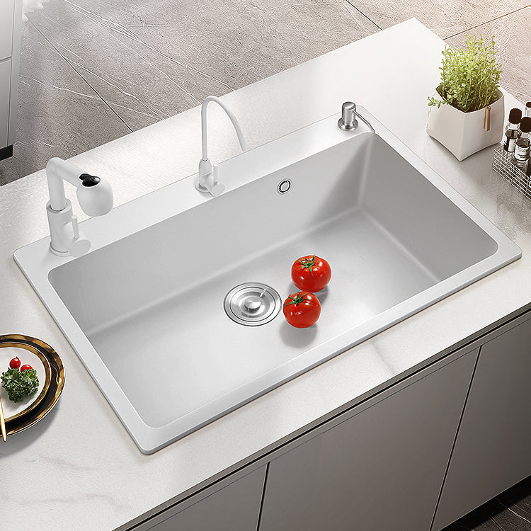 Kitchen Sink Ceramic Rectangular Anti-spill Pull-out Faucet Sink Clearhalo 'Home Improvement' 'home_improvement' 'home_improvement_kitchen_sinks' 'Kitchen Remodel & Kitchen Fixtures' 'Kitchen Sinks & Faucet Components' 'Kitchen Sinks' 'kitchen_sinks' 7110960