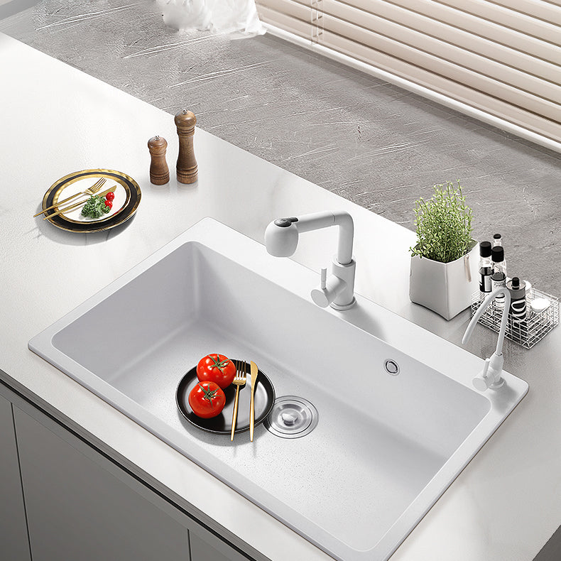 Kitchen Sink Ceramic Rectangular Anti-spill Pull-out Faucet Sink Clearhalo 'Home Improvement' 'home_improvement' 'home_improvement_kitchen_sinks' 'Kitchen Remodel & Kitchen Fixtures' 'Kitchen Sinks & Faucet Components' 'Kitchen Sinks' 'kitchen_sinks' 7110962