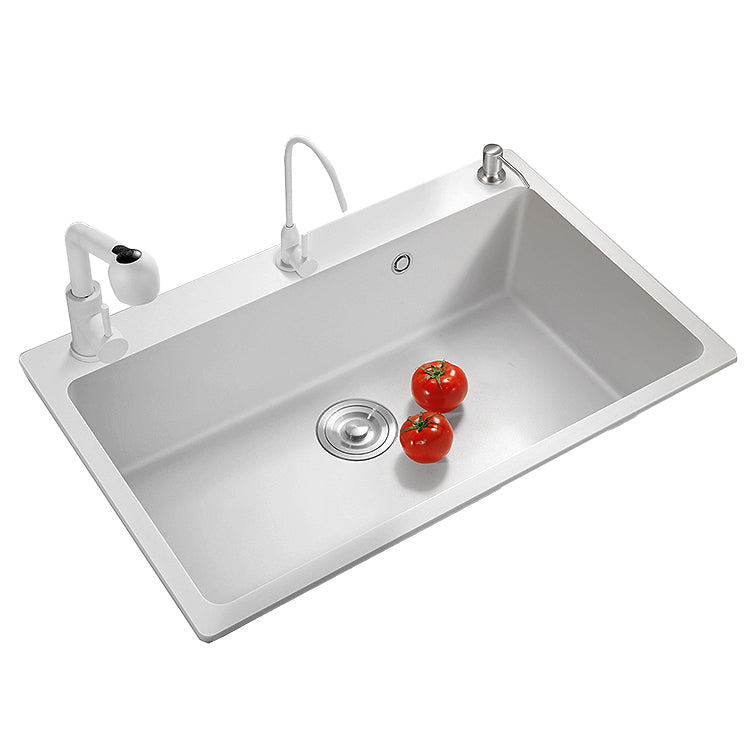 Kitchen Sink Ceramic Rectangular Anti-spill Pull-out Faucet Sink Clearhalo 'Home Improvement' 'home_improvement' 'home_improvement_kitchen_sinks' 'Kitchen Remodel & Kitchen Fixtures' 'Kitchen Sinks & Faucet Components' 'Kitchen Sinks' 'kitchen_sinks' 7110964