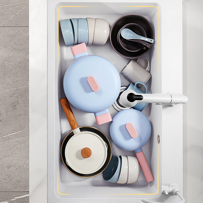 Kitchen Sink Ceramic Rectangular Anti-spill Pull-out Faucet Sink Clearhalo 'Home Improvement' 'home_improvement' 'home_improvement_kitchen_sinks' 'Kitchen Remodel & Kitchen Fixtures' 'Kitchen Sinks & Faucet Components' 'Kitchen Sinks' 'kitchen_sinks' 7110969