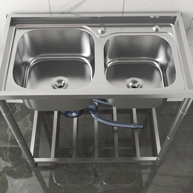 Modern Style Kitchen Sink Stainless Steel All-in-one Kitchen Sink with Drain Assembly Clearhalo 'Home Improvement' 'home_improvement' 'home_improvement_kitchen_sinks' 'Kitchen Remodel & Kitchen Fixtures' 'Kitchen Sinks & Faucet Components' 'Kitchen Sinks' 'kitchen_sinks' 7111027