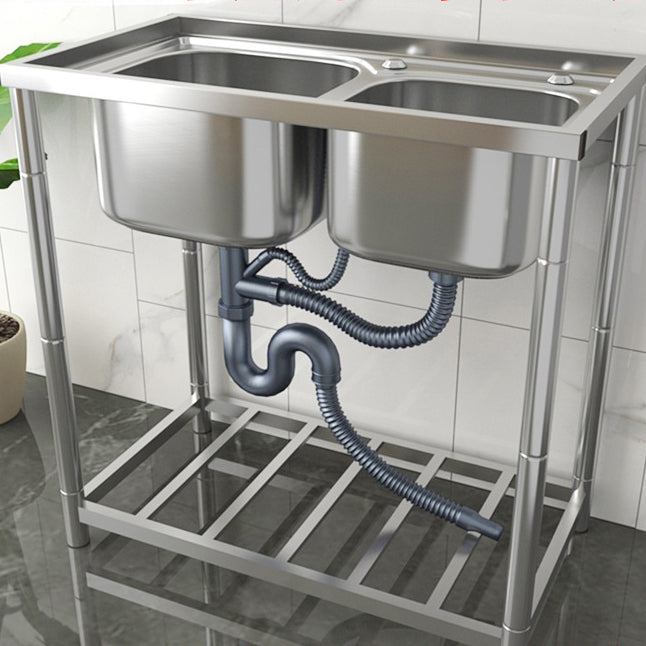 Modern Style Kitchen Sink Stainless Steel All-in-one Kitchen Sink with Drain Assembly Clearhalo 'Home Improvement' 'home_improvement' 'home_improvement_kitchen_sinks' 'Kitchen Remodel & Kitchen Fixtures' 'Kitchen Sinks & Faucet Components' 'Kitchen Sinks' 'kitchen_sinks' 7111028