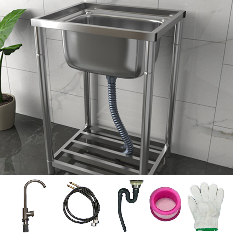 Modern Style Kitchen Sink Stainless Steel All-in-one Kitchen Sink with Drain Assembly Sink with Faucet Cold Water Dispensers Clearhalo 'Home Improvement' 'home_improvement' 'home_improvement_kitchen_sinks' 'Kitchen Remodel & Kitchen Fixtures' 'Kitchen Sinks & Faucet Components' 'Kitchen Sinks' 'kitchen_sinks' 7111029