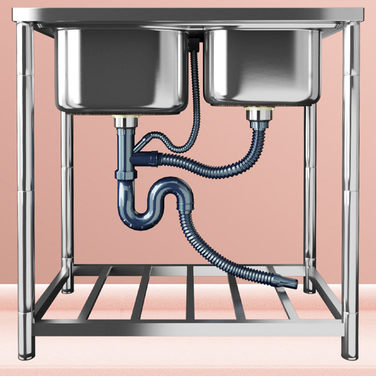 Modern Style Kitchen Sink Stainless Steel All-in-one Kitchen Sink with Drain Assembly Clearhalo 'Home Improvement' 'home_improvement' 'home_improvement_kitchen_sinks' 'Kitchen Remodel & Kitchen Fixtures' 'Kitchen Sinks & Faucet Components' 'Kitchen Sinks' 'kitchen_sinks' 7111033