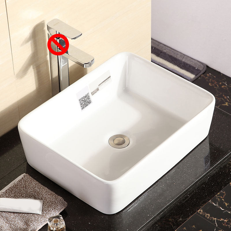 Vitreous China Vessel Lavatory Sink Contemporary Vessel Bathroom Sink 19"L x 15"W x 5"H Sink Clearhalo 'Bathroom Remodel & Bathroom Fixtures' 'Bathroom Sinks & Faucet Components' 'Bathroom Sinks' 'bathroom_sink' 'Home Improvement' 'home_improvement' 'home_improvement_bathroom_sink' 7111088