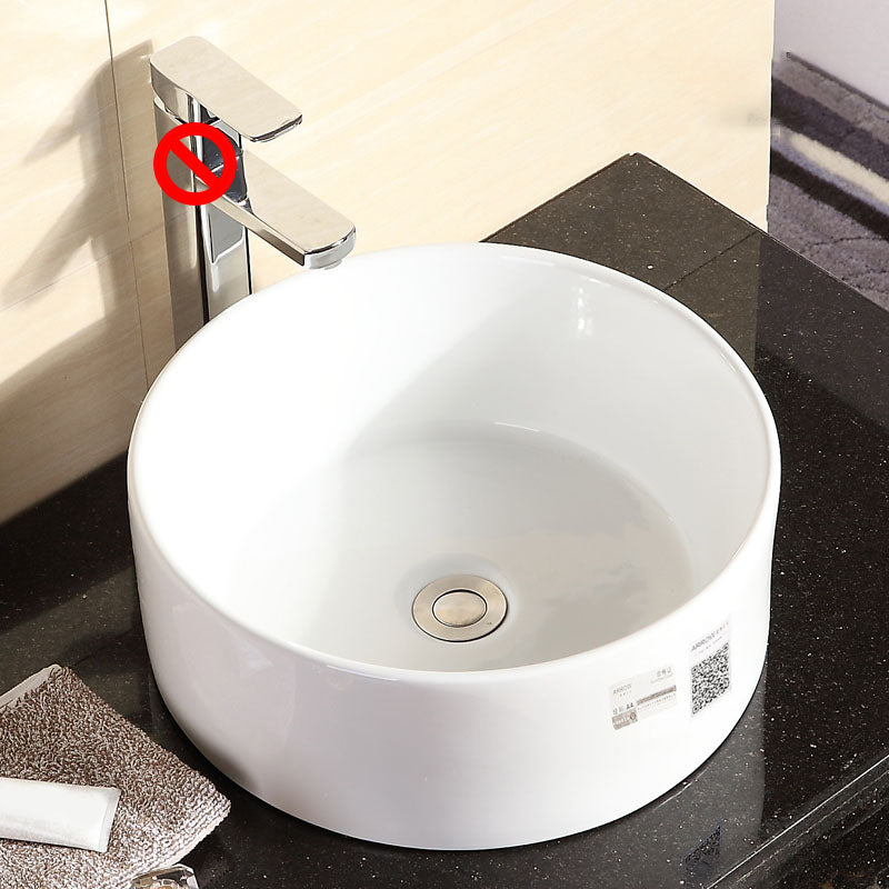 Vitreous China Vessel Lavatory Sink Contemporary Vessel Bathroom Sink 16"L x 16"W x 6"H Sink Clearhalo 'Bathroom Remodel & Bathroom Fixtures' 'Bathroom Sinks & Faucet Components' 'Bathroom Sinks' 'bathroom_sink' 'Home Improvement' 'home_improvement' 'home_improvement_bathroom_sink' 7111093