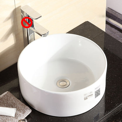 Vitreous China Vessel Lavatory Sink Contemporary Vessel Bathroom Sink 16"L x 16"W x 6"H Sink Clearhalo 'Bathroom Remodel & Bathroom Fixtures' 'Bathroom Sinks & Faucet Components' 'Bathroom Sinks' 'bathroom_sink' 'Home Improvement' 'home_improvement' 'home_improvement_bathroom_sink' 7111093