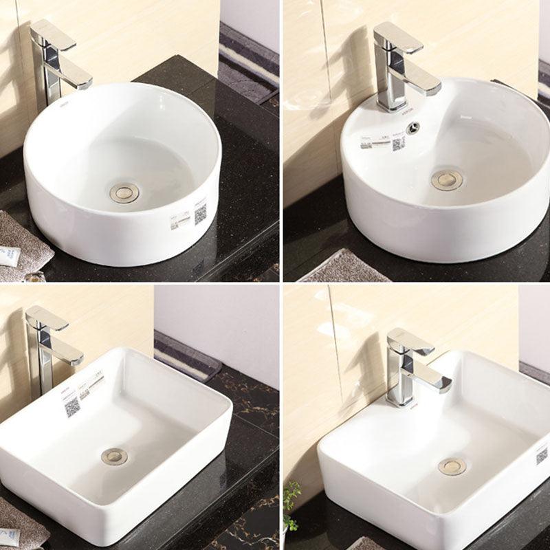 Vitreous China Vessel Lavatory Sink Contemporary Vessel Bathroom Sink Clearhalo 'Bathroom Remodel & Bathroom Fixtures' 'Bathroom Sinks & Faucet Components' 'Bathroom Sinks' 'bathroom_sink' 'Home Improvement' 'home_improvement' 'home_improvement_bathroom_sink' 7111094