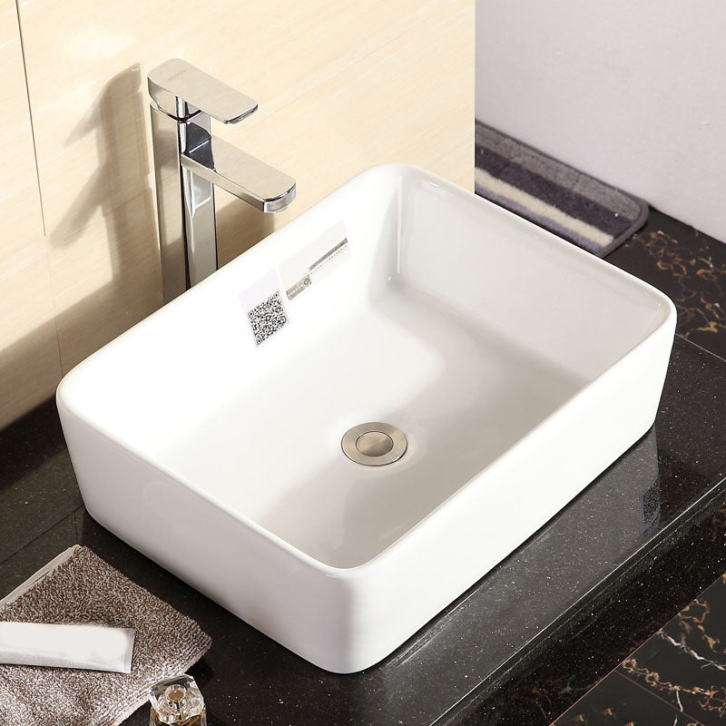 Vitreous China Vessel Lavatory Sink Contemporary Vessel Bathroom Sink 19"L x 15"W x 5"H Sink with Faucet Clearhalo 'Bathroom Remodel & Bathroom Fixtures' 'Bathroom Sinks & Faucet Components' 'Bathroom Sinks' 'bathroom_sink' 'Home Improvement' 'home_improvement' 'home_improvement_bathroom_sink' 7111095