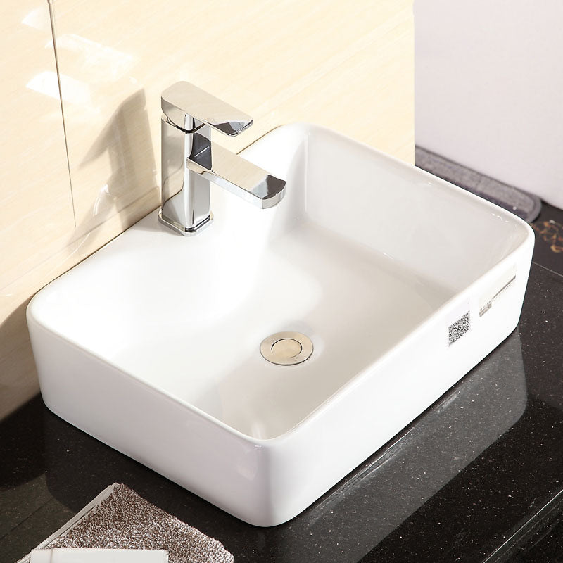 Vitreous China Vessel Lavatory Sink Contemporary Vessel Bathroom Sink 19"L x 15"W x 5"H Sink with Faucet Clearhalo 'Bathroom Remodel & Bathroom Fixtures' 'Bathroom Sinks & Faucet Components' 'Bathroom Sinks' 'bathroom_sink' 'Home Improvement' 'home_improvement' 'home_improvement_bathroom_sink' 7111097