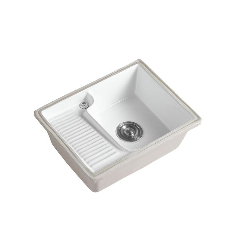 Traditional Undermount Vanity Sink Rectangular Porcelain Right Basin Bathroom Sink Clearhalo 'Bathroom Remodel & Bathroom Fixtures' 'Bathroom Sinks & Faucet Components' 'Bathroom Sinks' 'bathroom_sink' 'Home Improvement' 'home_improvement' 'home_improvement_bathroom_sink' 7111118