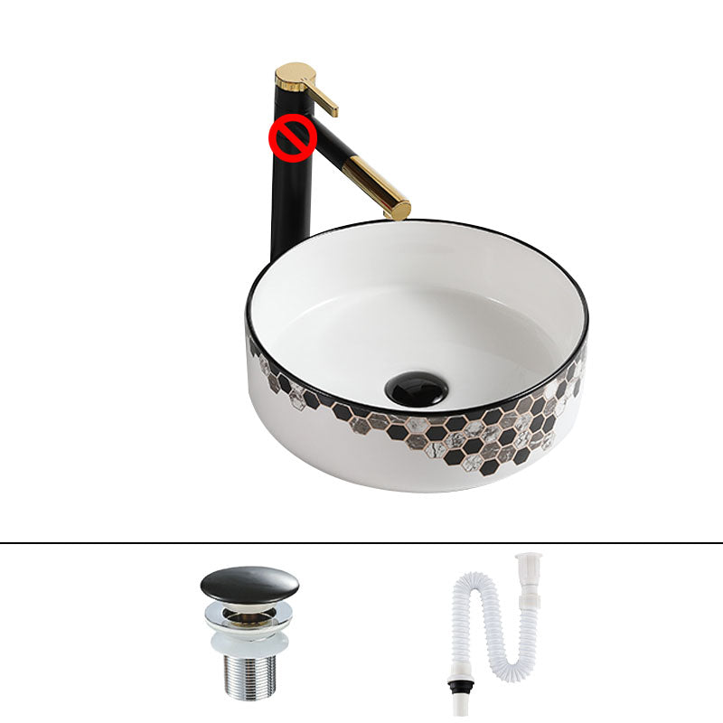 Modern Vessel Bathroom Sink Rectangular Porcelain with Pop-Up Drain Vessel Lavatory Sink 14"L x 14"W x 5"H Sink Clearhalo 'Bathroom Remodel & Bathroom Fixtures' 'Bathroom Sinks & Faucet Components' 'Bathroom Sinks' 'bathroom_sink' 'Home Improvement' 'home_improvement' 'home_improvement_bathroom_sink' 7111172