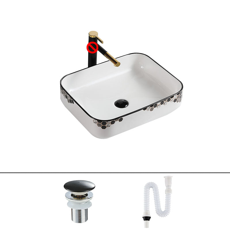 Modern Vessel Bathroom Sink Rectangular Porcelain with Pop-Up Drain Vessel Lavatory Sink 19.7"L x 15.7"W x 5.5"H Sink Clearhalo 'Bathroom Remodel & Bathroom Fixtures' 'Bathroom Sinks & Faucet Components' 'Bathroom Sinks' 'bathroom_sink' 'Home Improvement' 'home_improvement' 'home_improvement_bathroom_sink' 7111177