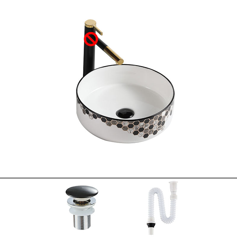 Modern Vessel Bathroom Sink Rectangular Porcelain with Pop-Up Drain Vessel Lavatory Sink 15.7"L x 15.7"W x 5.1"H Sink Clearhalo 'Bathroom Remodel & Bathroom Fixtures' 'Bathroom Sinks & Faucet Components' 'Bathroom Sinks' 'bathroom_sink' 'Home Improvement' 'home_improvement' 'home_improvement_bathroom_sink' 7111180