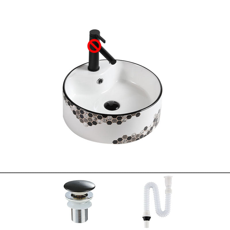 Modern Vessel Bathroom Sink Rectangular Porcelain with Pop-Up Drain Vessel Lavatory Sink 14"L x 14"W x 6"H Sink Clearhalo 'Bathroom Remodel & Bathroom Fixtures' 'Bathroom Sinks & Faucet Components' 'Bathroom Sinks' 'bathroom_sink' 'Home Improvement' 'home_improvement' 'home_improvement_bathroom_sink' 7111190