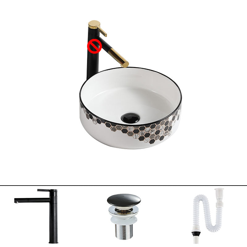 Modern Vessel Bathroom Sink Rectangular Porcelain with Pop-Up Drain Vessel Lavatory Sink 11.8"L x 11.8"W x 4.7"H Sink with Faucet Clearhalo 'Bathroom Remodel & Bathroom Fixtures' 'Bathroom Sinks & Faucet Components' 'Bathroom Sinks' 'bathroom_sink' 'Home Improvement' 'home_improvement' 'home_improvement_bathroom_sink' 7111198