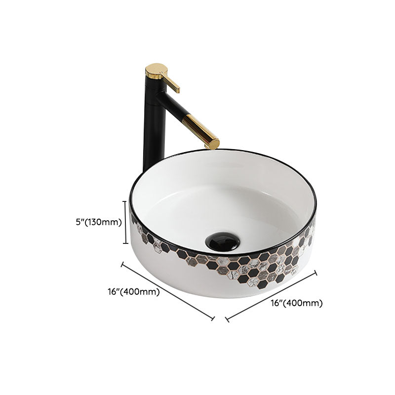 Modern Vessel Bathroom Sink Rectangular Porcelain with Pop-Up Drain Vessel Lavatory Sink Clearhalo 'Bathroom Remodel & Bathroom Fixtures' 'Bathroom Sinks & Faucet Components' 'Bathroom Sinks' 'bathroom_sink' 'Home Improvement' 'home_improvement' 'home_improvement_bathroom_sink' 7111211