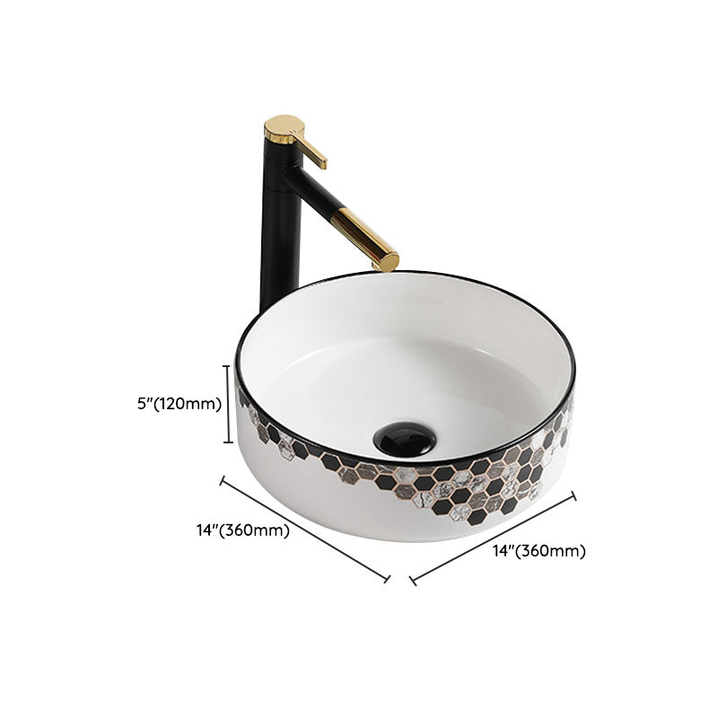 Modern Vessel Bathroom Sink Rectangular Porcelain with Pop-Up Drain Vessel Lavatory Sink Clearhalo 'Bathroom Remodel & Bathroom Fixtures' 'Bathroom Sinks & Faucet Components' 'Bathroom Sinks' 'bathroom_sink' 'Home Improvement' 'home_improvement' 'home_improvement_bathroom_sink' 7111212