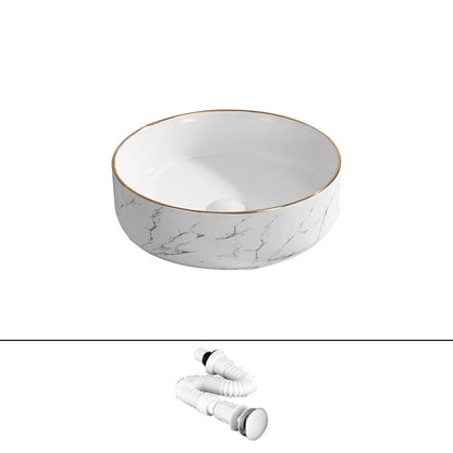 Modern Vessel Lavatory Sink Rectangular Porcelain Shut-Off Valve Included Bathroom Sink 14.2"L x 14.2"W x 5.5"H Sink Clearhalo 'Bathroom Remodel & Bathroom Fixtures' 'Bathroom Sinks & Faucet Components' 'Bathroom Sinks' 'bathroom_sink' 'Home Improvement' 'home_improvement' 'home_improvement_bathroom_sink' 7111241