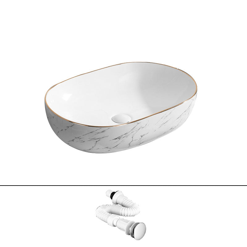 Modern Vessel Lavatory Sink Rectangular Porcelain Shut-Off Valve Included Bathroom Sink 23.6"L x 15.7"W x 5.1"H Sink Clearhalo 'Bathroom Remodel & Bathroom Fixtures' 'Bathroom Sinks & Faucet Components' 'Bathroom Sinks' 'bathroom_sink' 'Home Improvement' 'home_improvement' 'home_improvement_bathroom_sink' 7111251