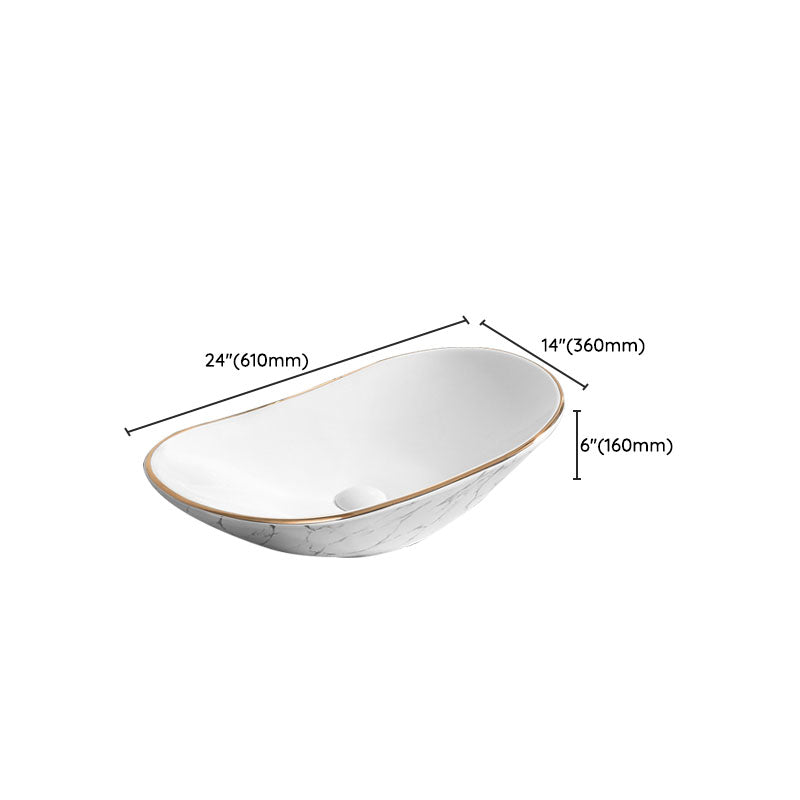 Modern Vessel Lavatory Sink Rectangular Porcelain Shut-Off Valve Included Bathroom Sink Clearhalo 'Bathroom Remodel & Bathroom Fixtures' 'Bathroom Sinks & Faucet Components' 'Bathroom Sinks' 'bathroom_sink' 'Home Improvement' 'home_improvement' 'home_improvement_bathroom_sink' 7111267