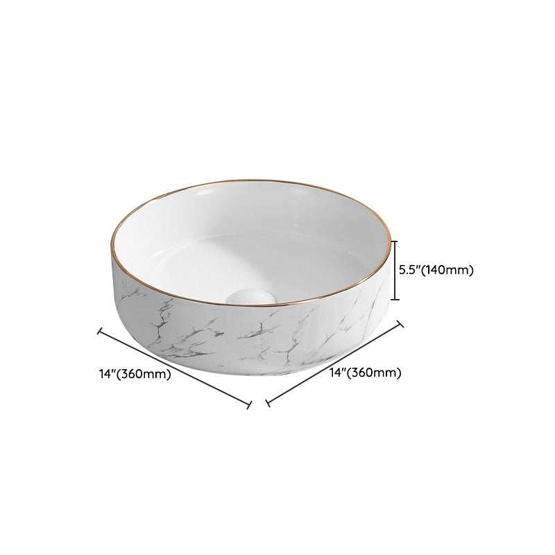 Modern Vessel Lavatory Sink Rectangular Porcelain Shut-Off Valve Included Bathroom Sink Clearhalo 'Bathroom Remodel & Bathroom Fixtures' 'Bathroom Sinks & Faucet Components' 'Bathroom Sinks' 'bathroom_sink' 'Home Improvement' 'home_improvement' 'home_improvement_bathroom_sink' 7111268