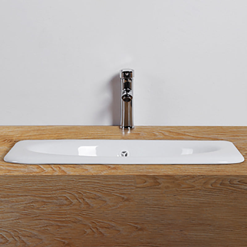 White Rectangular Bathroom Sink with Overflow Porcelain Drop-in Sink Clearhalo 'Bathroom Remodel & Bathroom Fixtures' 'Bathroom Sinks & Faucet Components' 'Bathroom Sinks' 'bathroom_sink' 'Home Improvement' 'home_improvement' 'home_improvement_bathroom_sink' 7111369