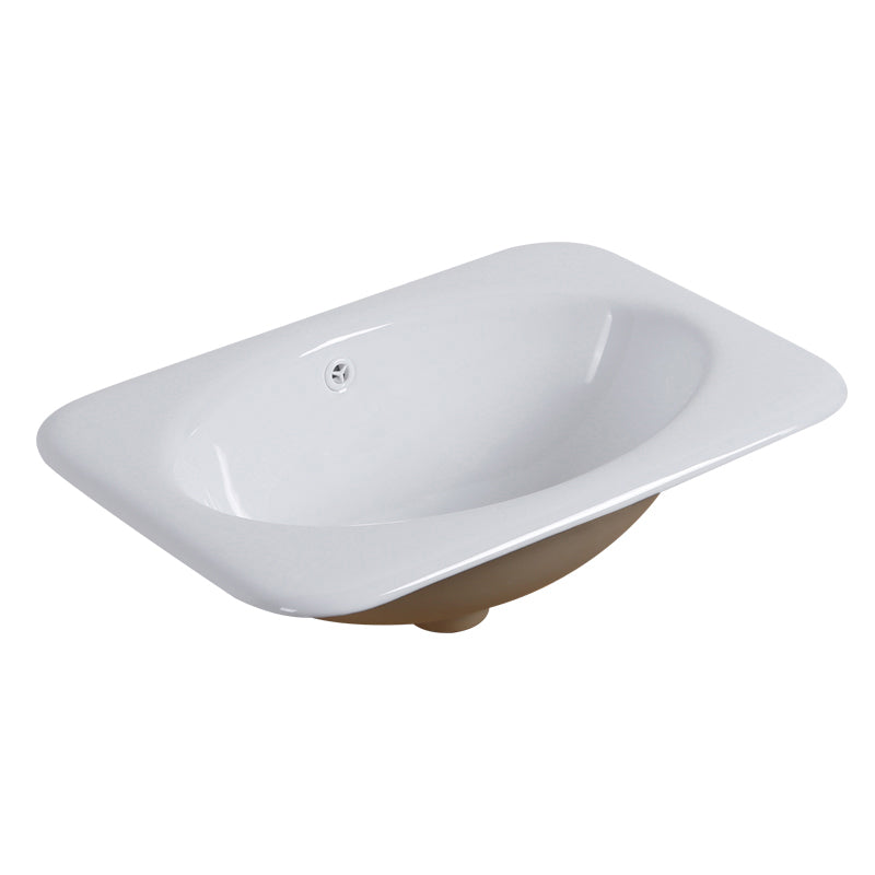 White Rectangular Bathroom Sink with Overflow Porcelain Drop-in Sink Clearhalo 'Bathroom Remodel & Bathroom Fixtures' 'Bathroom Sinks & Faucet Components' 'Bathroom Sinks' 'bathroom_sink' 'Home Improvement' 'home_improvement' 'home_improvement_bathroom_sink' 7111371